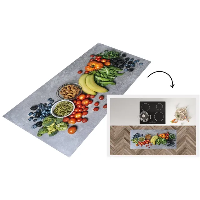 KitchenYeah Keukenloper - Loper keuken - Fruit - Kleur - Noten - Keukenloper vinyl Multicolor