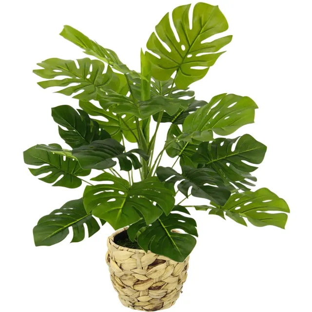 Ibenzoa Realistisch Uitziende Kunstmatige Monstera Plant voor Binnenhuisdecoratie met Pot groen