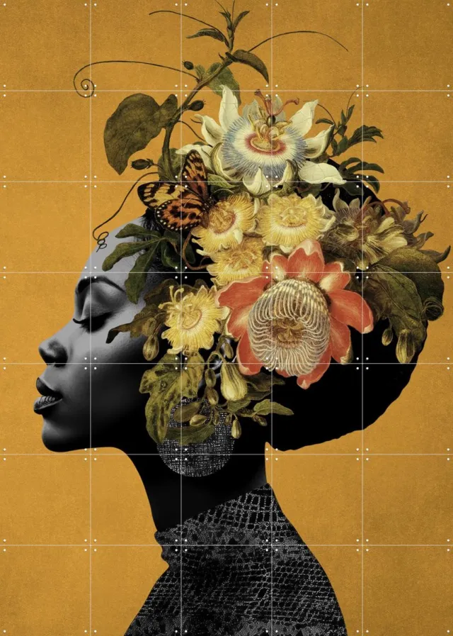 IXXI She is Art, Marja van den Hurk - 100 x 140 cm - Grote wanddecoratie en posters - Grafisch Ontwerp, Surrealisme, Woonkamer, Studeerkamer Geel