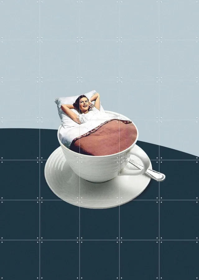 IXXI Morning Rituals, Maarten Léon - 100 x 140 cm - Grote wanddecoratie en posters - Vintage, Speels, Illustraties, Mancave, Eten & Drinken Warme kleuren