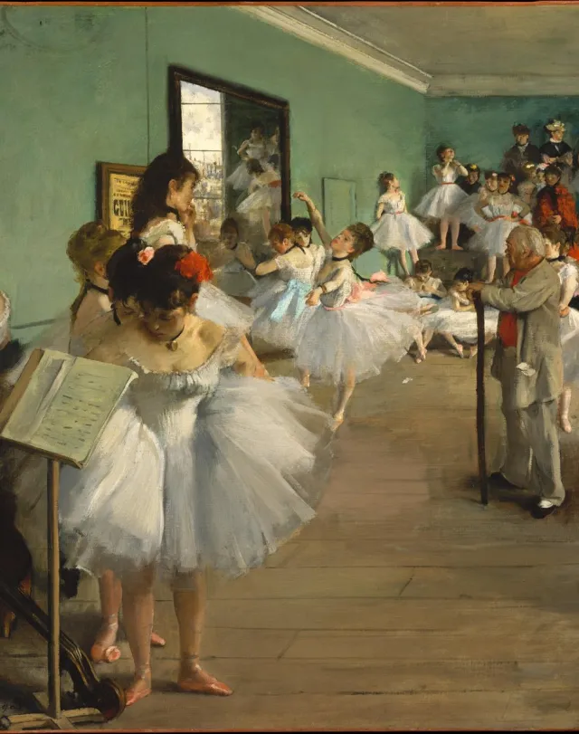 Esque Poster Edgar Degas - De Balletklas - Large 50x70 cm - Ballerina & ballet te Parijs Groen