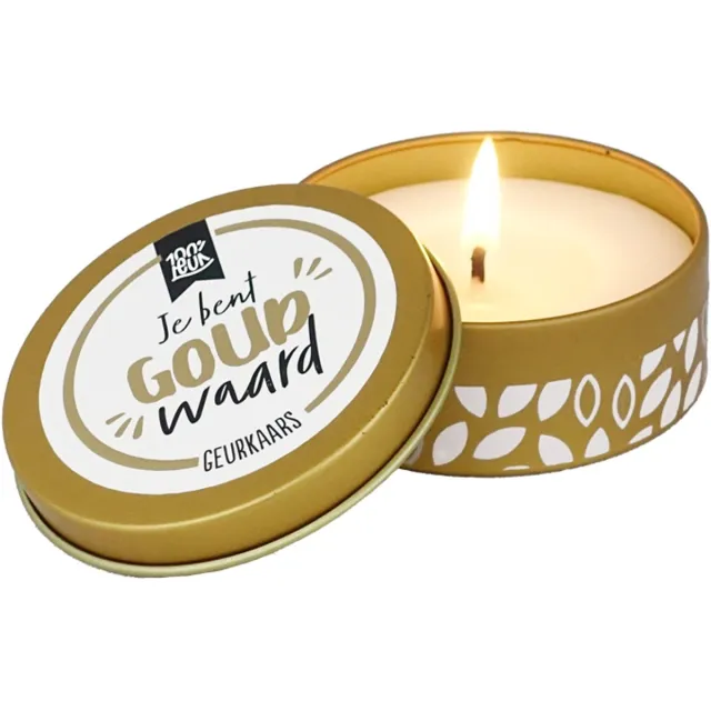 100%LEUK Geurkaars - Goud waard Wit