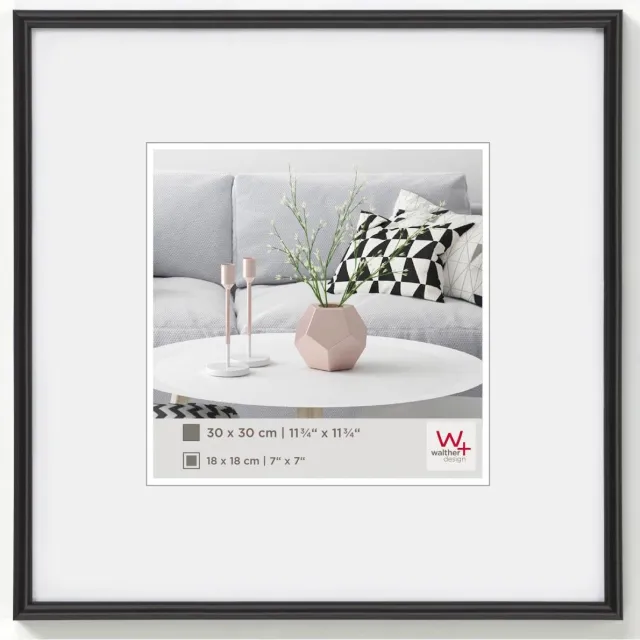 Walther Galeria - Kunststof lijst - Fotoformaat 30x30 cm - Zwart