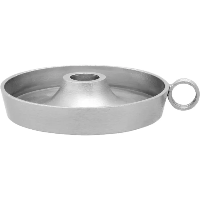 vtwonen Kaarsenhouder Metaal Zilver – Ø 10 x 5 cm – Handgemaakt – Industrieel & Tijdloos Design