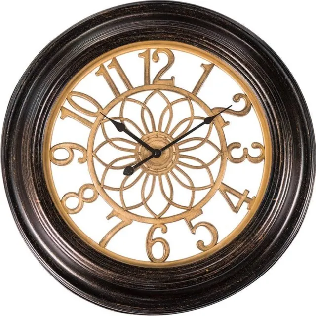 LW collection wandklok zwart goud 58cm - muurklok - klok - keukenklok - wandklok