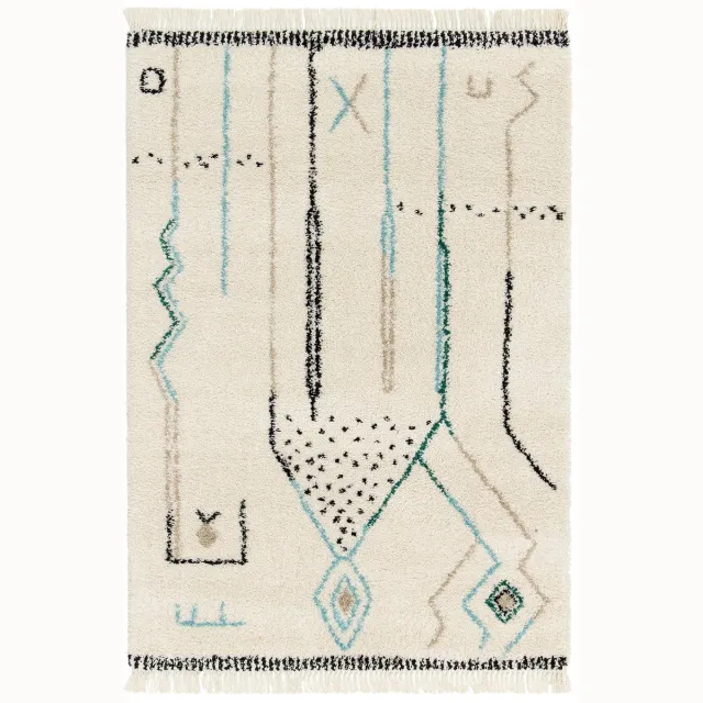 AFK Living Tapijt dik met franjes in etnische stijl GLYPH veelkleurig