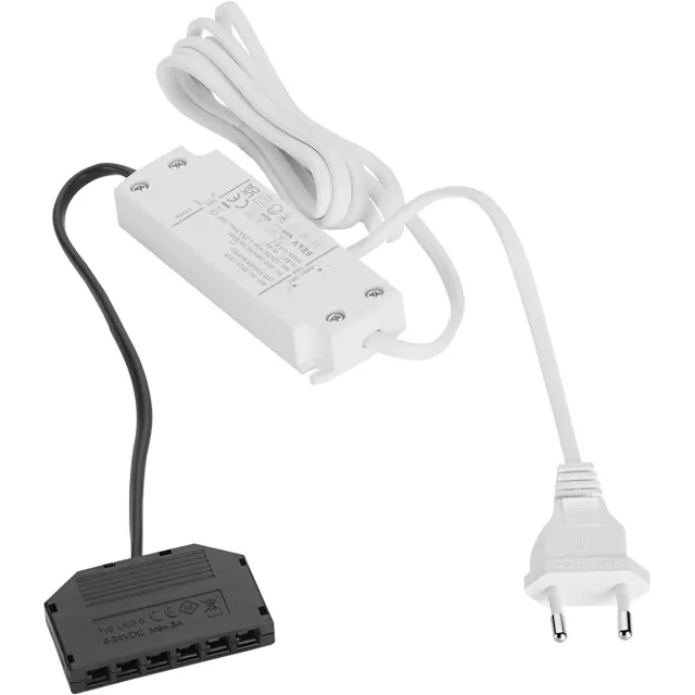 Sotech LED transformator 12 VDC / 15 W voedingseenheid met 6-weg verdeler LED transformator LED driver voedingseenheid