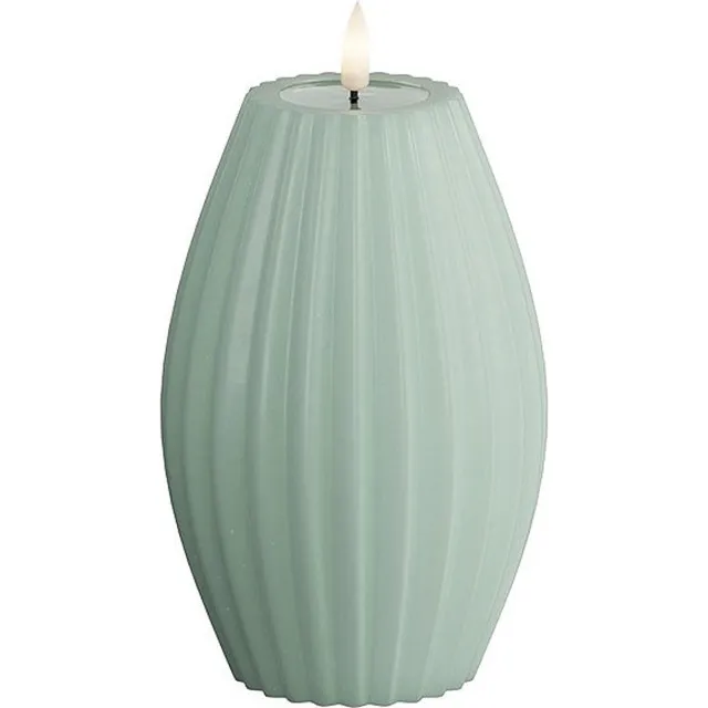 Deluxe Homeart Led Kaars Salvie Green Stripe 10 x 15 cm Groen