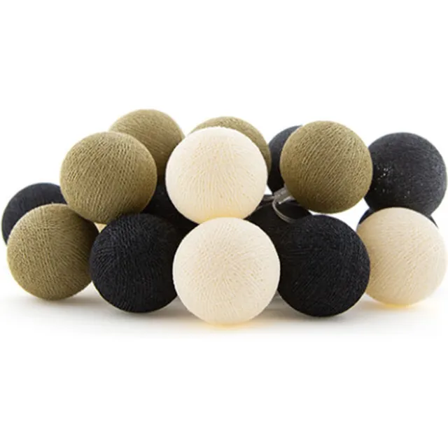 Cotton Ball Lights LED lichtslinger voor binnen - Handgemaakt en Fairtrade - 20 lampjes - Raw