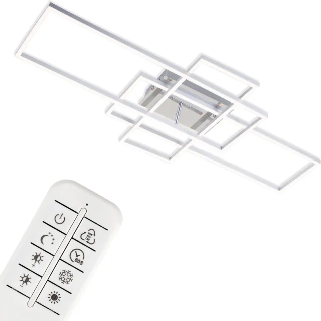Briloner Leuchten - LED plafondlamp dimbare afstandsbediening CCT 55 W chroom-aluminium