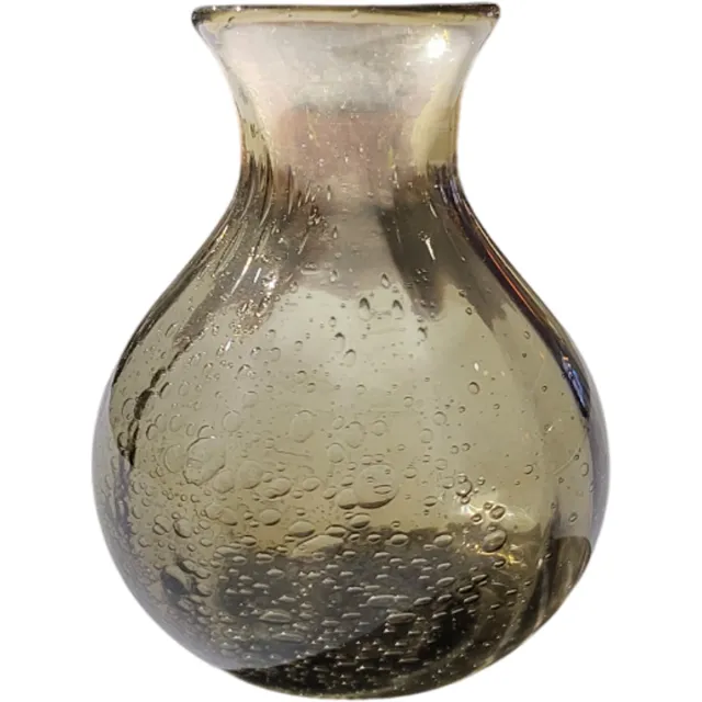 Fine Asianliving Kleine Buikvaas Glas Mondgeblazen D10xH13cm Bruin