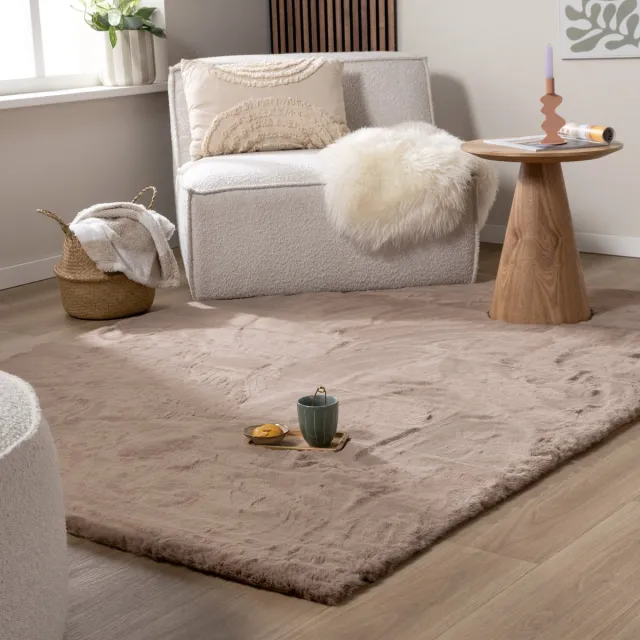 NATURL. Zacht Hoogpolig vloerkleed - Comfy Supreme Taupe - 80x150cm