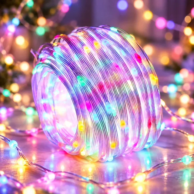 LAPAMAX Kerstverlichting Buiten 800 LED 100 m - Fairy Lights met Stekker & IP44 Adapter - Lichtsnoer Buiten met 8 Lichtstanden & Geheugenfunctie - Lichtslinger en Tuinverlichting voor Bruiloft, Horeca & Evenement - Multicolor