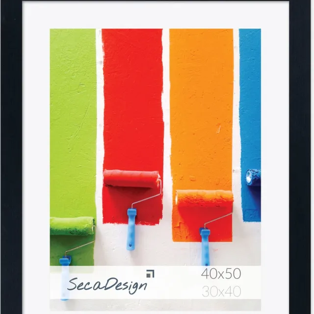 SecaDesign Fotolijst - SecaDesign - Fika - 40x50 / 30x40 cm fotomaat met passe-partout - Zwart - Fotokader