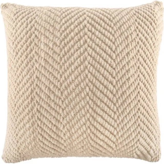 Tiseco Kussen (gevuld) RENEE - Gebreide look - 45x45 cm, ivoor IVORY