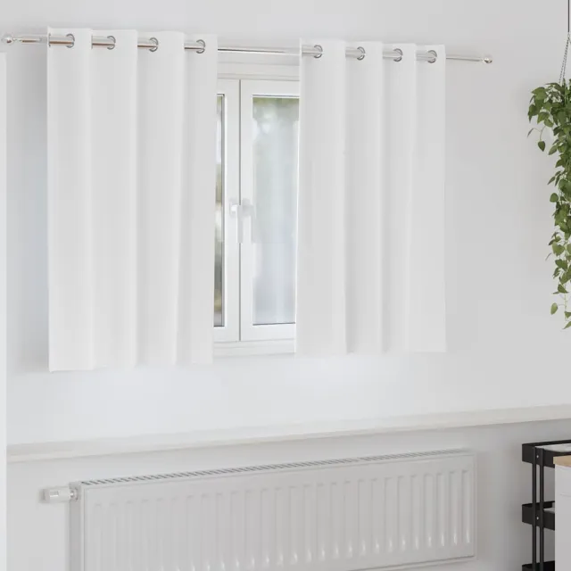vidaXL Zwart-out Gordijnen met Ringen 2 st Puur Wit 140 x 140 cm
