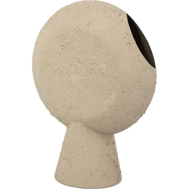 homebound by ky Metalen vaas ornament rough sand | bloemenvaas beige