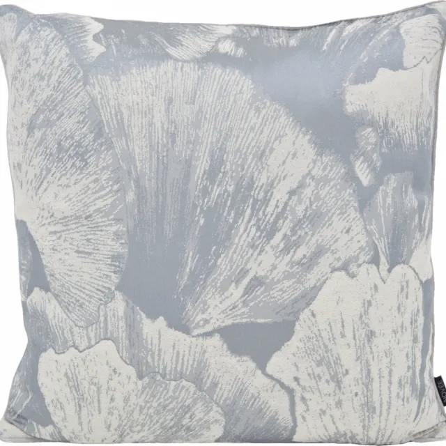 NOVÉE Ginkgo Silver Kussenhoes | Jacquard / Polyester | 45 x 45 cm | Grijs / Zilver Grijs/Zilver
