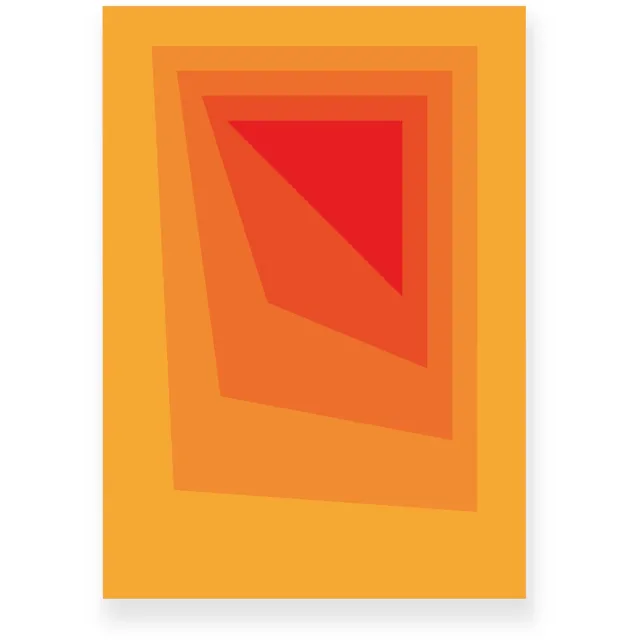 Yisual Poster 20x30 cm - Abstracte Kleurovergang - Verschuivende Rechthoeken - Geel - Oranje - Vintage - Op-Art - Muurdecoratie - Wanddecoratie