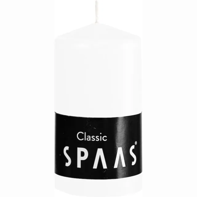 SPAAS Cilinderkaars/stompkaars - wit - 1x - 6 x 10 cm - 25 branduren - horeca kaarsen