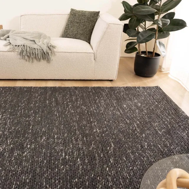 Nordic Weavers Wollen vloerkleed - Hyssing zwart 240x340