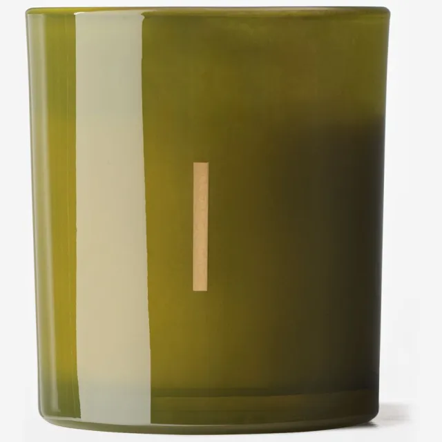 HEMA Kaars in glas ⌀8x9cm letter I (groen)