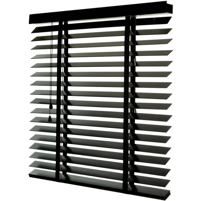 Dutchblinds Houten Jaloezieën - 50mm - Zwart - 180 x 250 cm - Breedtematen van 40 t/m 300 cm
