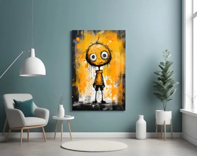 Insigne Art Glasschilderij Onschuld – Street Art Schilderij – Moderne Abstracte Kunst – Pop Art Wanddecoratie - 110x70 cm Kleurrijk