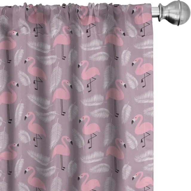 ABAKUHAUS Flamingo gordijnen – 2x75x245 cm – halfdonker Pale Pink