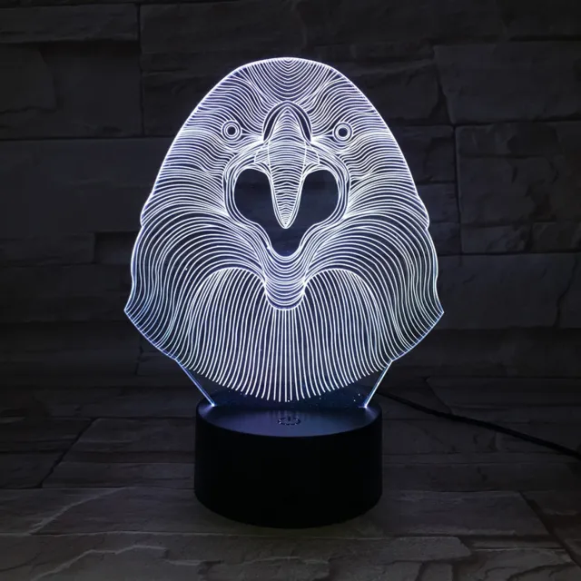 MC Living 3D Led Lamp Met Gravering - RGB 7 Kleuren - Adelaar