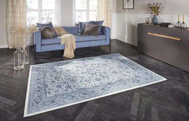 flycarpets Elle Decoration - Vintage Vloerkleed - Maschad - Klassiek - Sapphire / Blauw