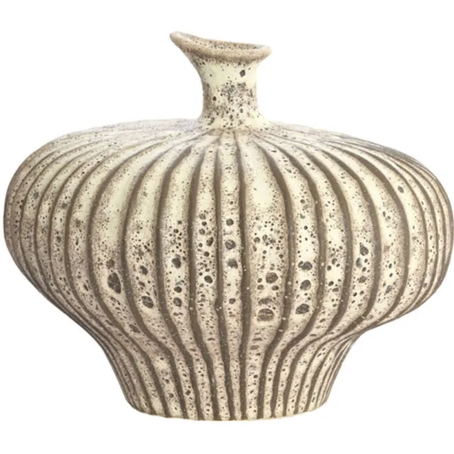 Light & Living Vaas deco Nevano mat donker bruin creme m