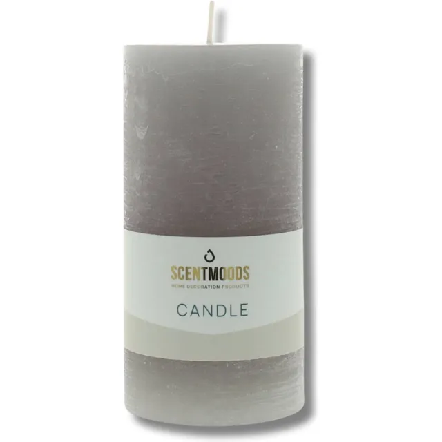 Scentmoods Rustieke kaars - Grijs - 6,3x12,5cm