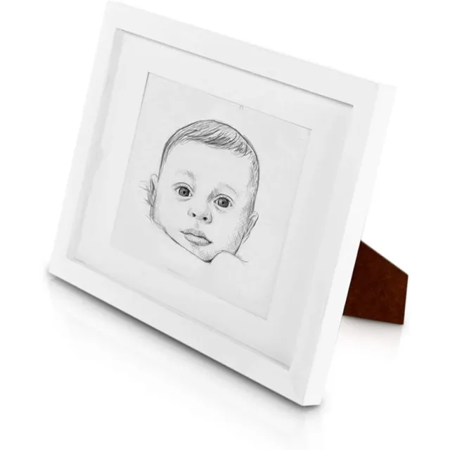 Famanu Houten fotolijst met passe-partout A4 32x24cm wit