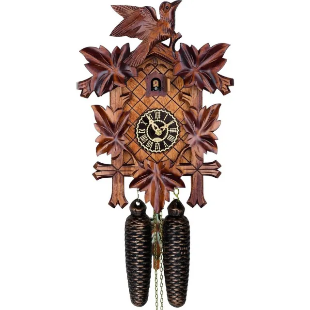 Trenkle 8100-4_nu - gebeeldhouwde koekoeksklok - 8-daags kettinguurwerk - Kuckuck Classic bruin