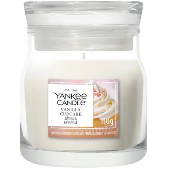 Yankee Candle Vanilla Cupcake Small Jar Geurkaars - tot 30 branduren Wit