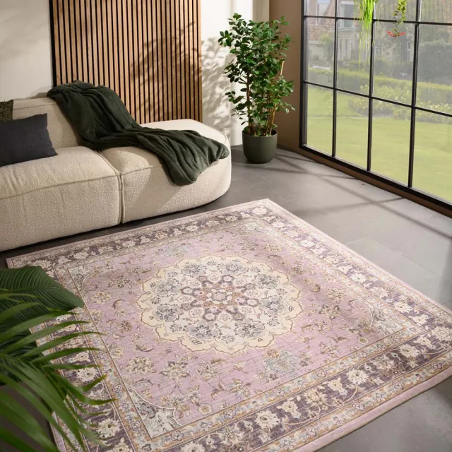 Heritaged Vintage buitenkleed vierkant - Valenca Nova paars/roze 200x200