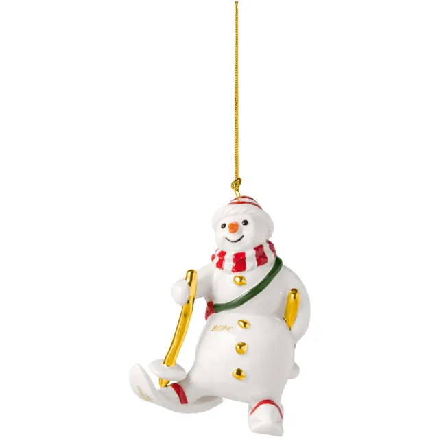 Villeroy & Boch Ornament Schneemann 2026 Christmas Classics 7,3 x 6,8 x 9,9 cm wit-goud