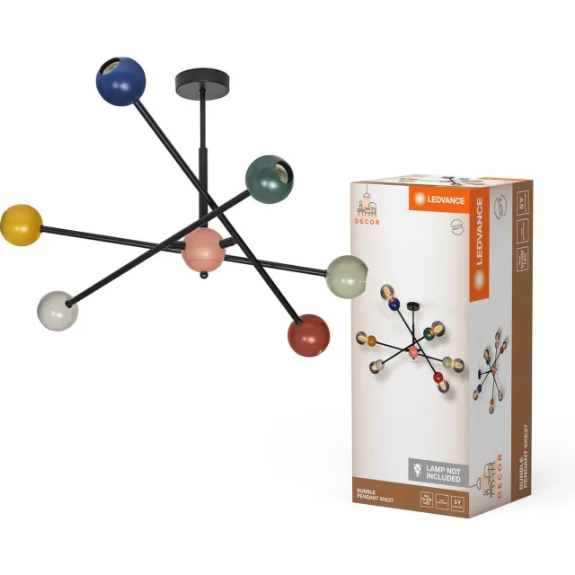 LEDVANCE Decor Bubble Hanglamp 6XE27 Multicolor Veelkleurig