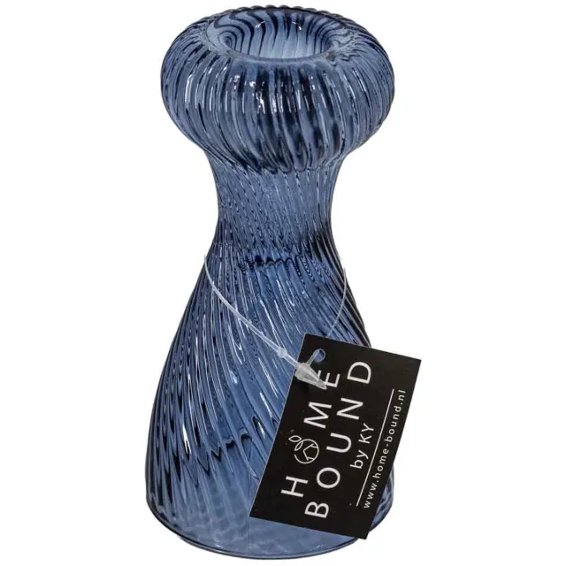 homebound by ky Glazen kaarsenstandaard blauw