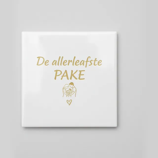 Nevolis “De allerleafste Pake” Friese Opa Tegel – Hartverwarmend Cadeau voor Grootvader – Keramische Tegel 15×15 cm Multi Color