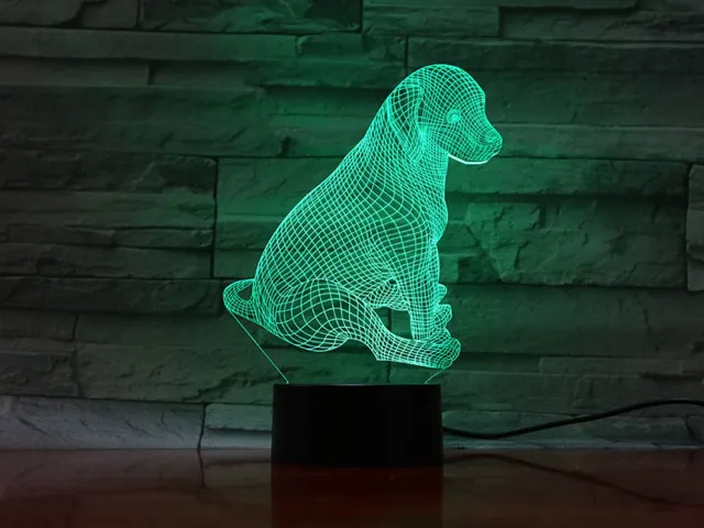MC Living 3D Led Lamp Met Gravering - RGB 7 Kleuren - Hond