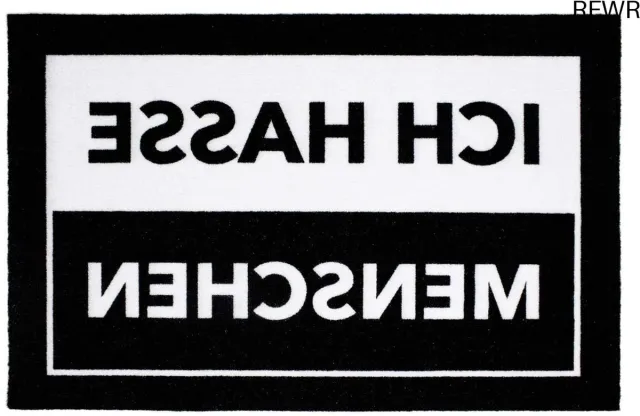 RFWR Grappige Deurmat voor Mensenhaters - 60x40 cm - Zwart/Wit