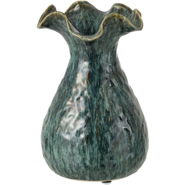 J-Line vaas Ronny Onregelmatig - keramiek - blauw - large