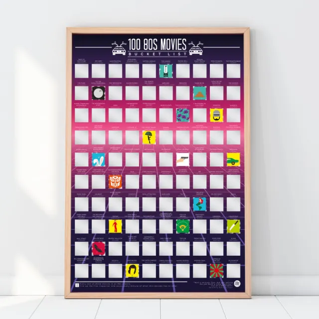 Gift Republic Krasposter - 100 films uit de jaren 80 Multicolor