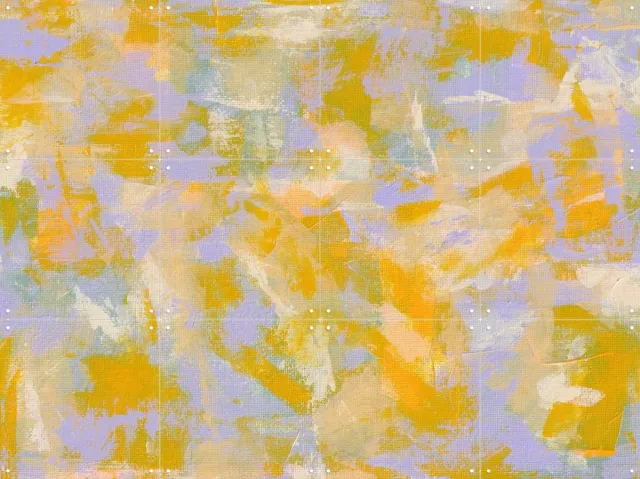 IXXI Aix en Provence, Studio Maren - 80 x 60 cm - Grote wanddecoratie en posters - Abstract, Kleurrijk, Kwaststreken, Speels, Muziekkamer, Woonkamer Geel / Paars