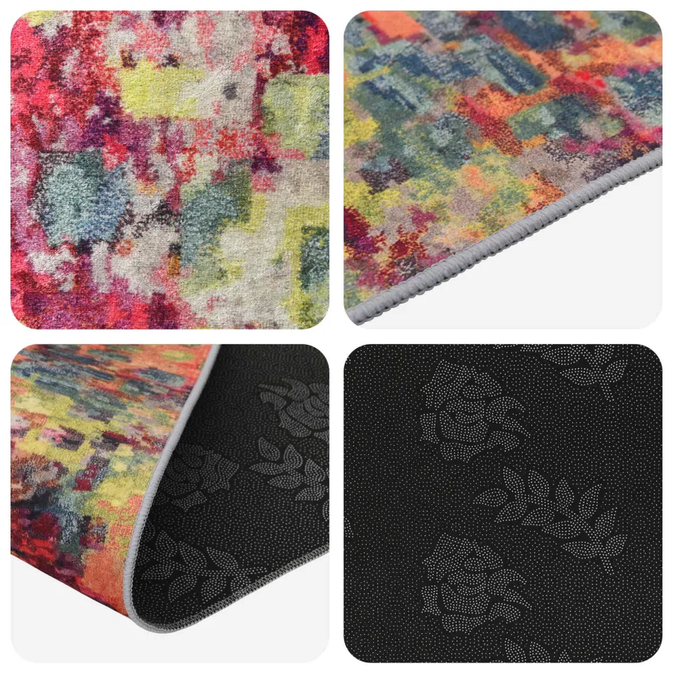 vidaXL Vloerkleedloper LESAKA kleurrijk 50 x 100 cm Diamantvelours meerkleurig, foto 4