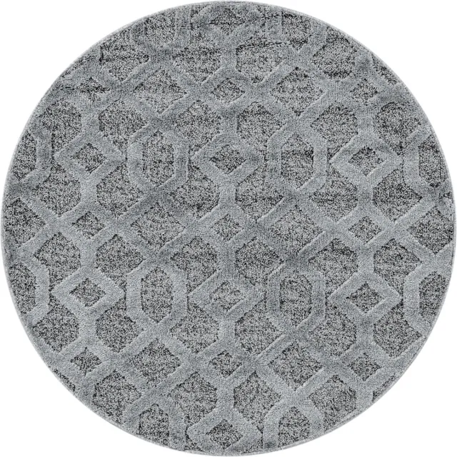 flycarpets Sofia Rond Vloerkleed Modern - Grijs - Laagpolig Tapijt Loper