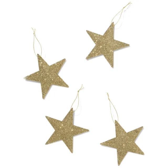 HEMA Glitter ster goud - 4 stuks (goud)