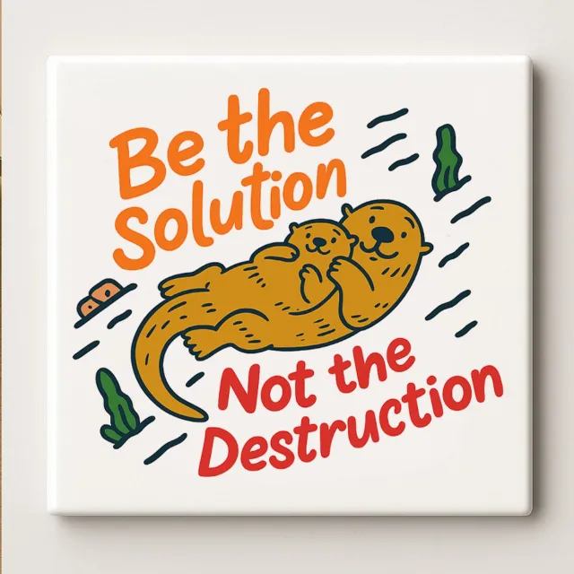 Nevolis Grappige Motivatie Tegel – “Wees de Oplossing, Niet de Vernietiging” – Positieve Quote Wanddecoratie – Keramische Tegel 15x15cm – Inspirerend Cadeau Idee Multi Color